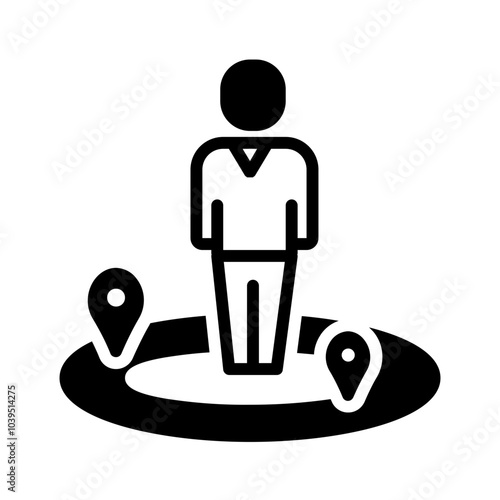 Vector solid black icon for Around