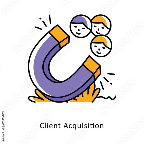 Client Acquisition isometric stock illustration. EPS File stock illustration