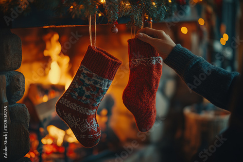 Christmas Stockings by the Fire  photo