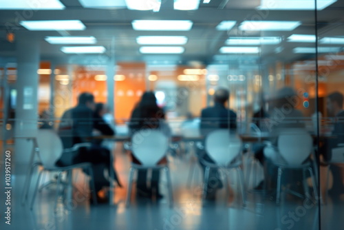 blur people in meeting room, business, team work