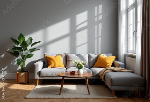 modern living room with sofa