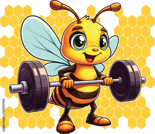 bee and honey Mascot Logo Illustration for T-Shirt Printing, Posters, and Custom Graphic Ads