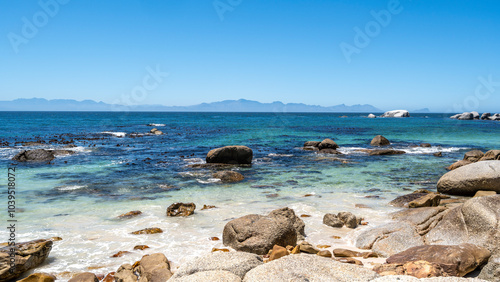 Boulder Beach with its turquoise-blue, crystal-clear water in the Western Cape in South Africa