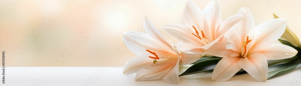A bouquet of white flowers with orange tips. The flowers are arranged in a way that they are all facing the same direction. A bouquet of white flowers with orange tips. The flowers are arranged in a way that they are all facing the same direction.