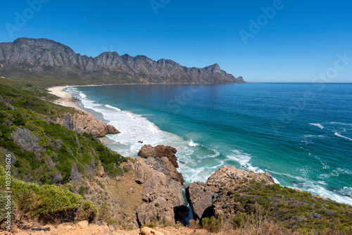 Beautiful Kogel Bay Beach between Gordans Bay and Bettys Bay along the Whale Coast Route in South Africa.