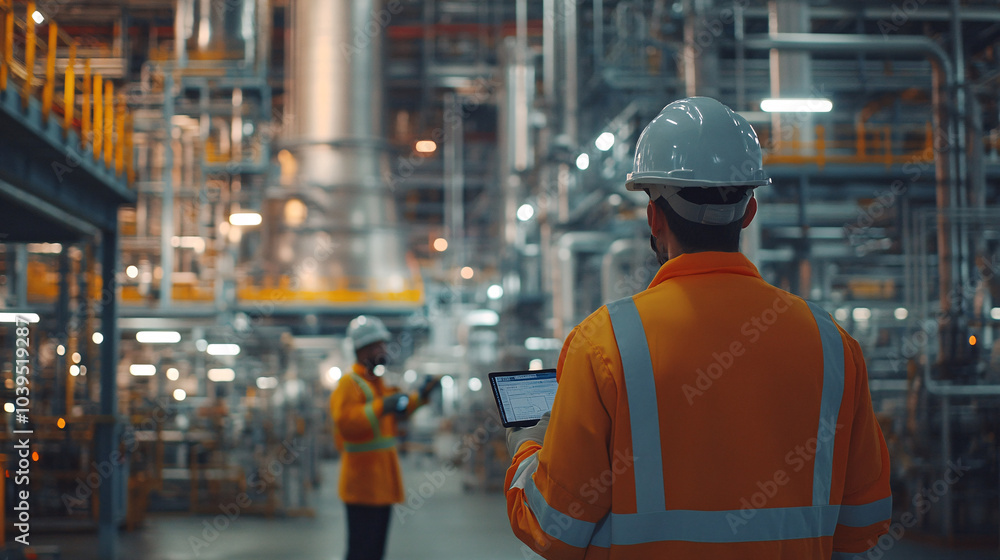 Industrial Engineer Holding Tablet In Factory Industrial Engineer Holding Tablet In Factory