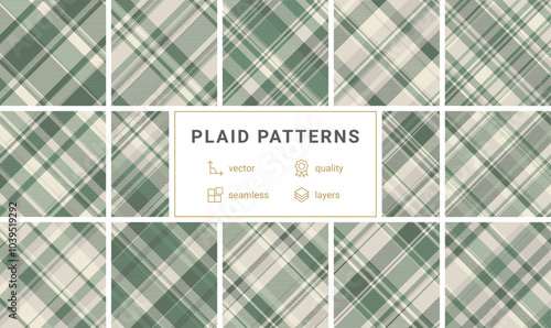 Rustic plaid patterns in earthy tones, perfect for fabric, textile design, and classic linen material, bringing a touch of timeless elegance.