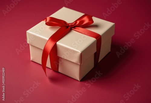 red gift box with ribbon