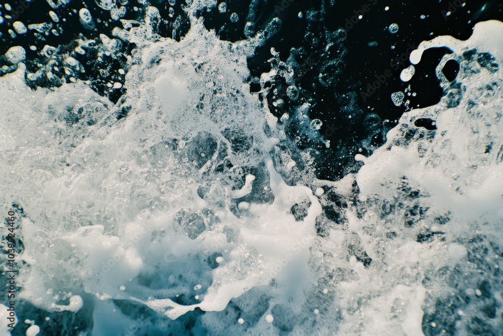 A captivating image showing the explosive interaction of white water against a calm blue ocean backdrop, merging serenity with dynamic energy in nature. A captivating image showing the explosive interaction of white water against a calm blue ocean backdrop, merging serenity with dynamic energy in nature.