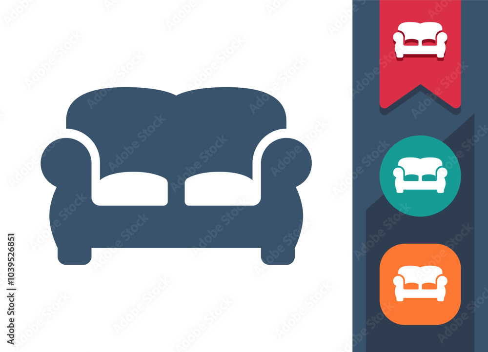 Sofa, Couch, Furniture Icon Sofa, Couch, Furniture Icon