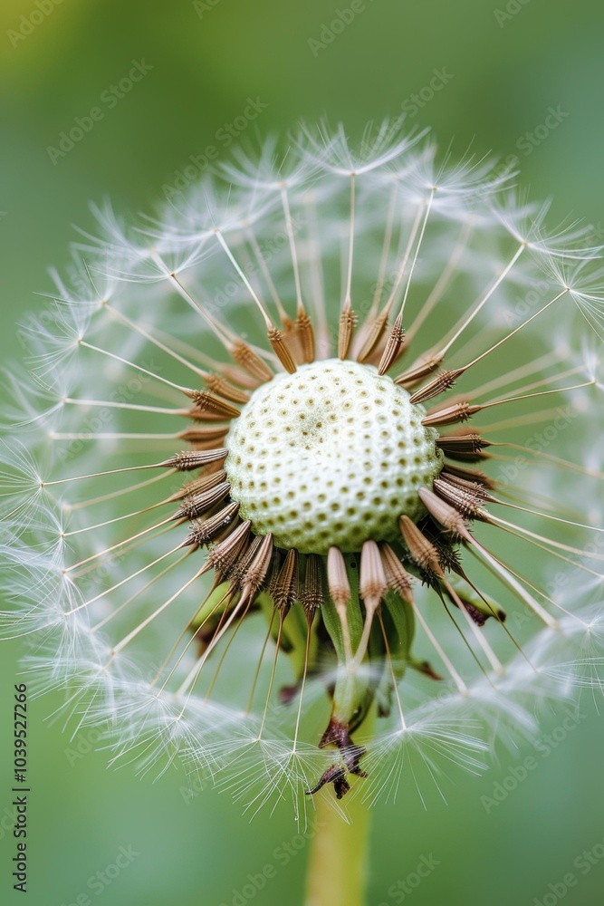 A dandelion with seeds ready to be blown away. AI. A dandelion with seeds ready to be blown away. AI.