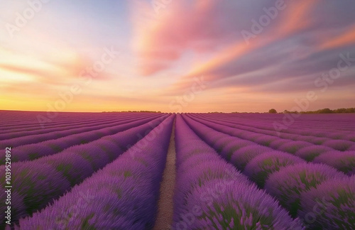 lavender field at sunset