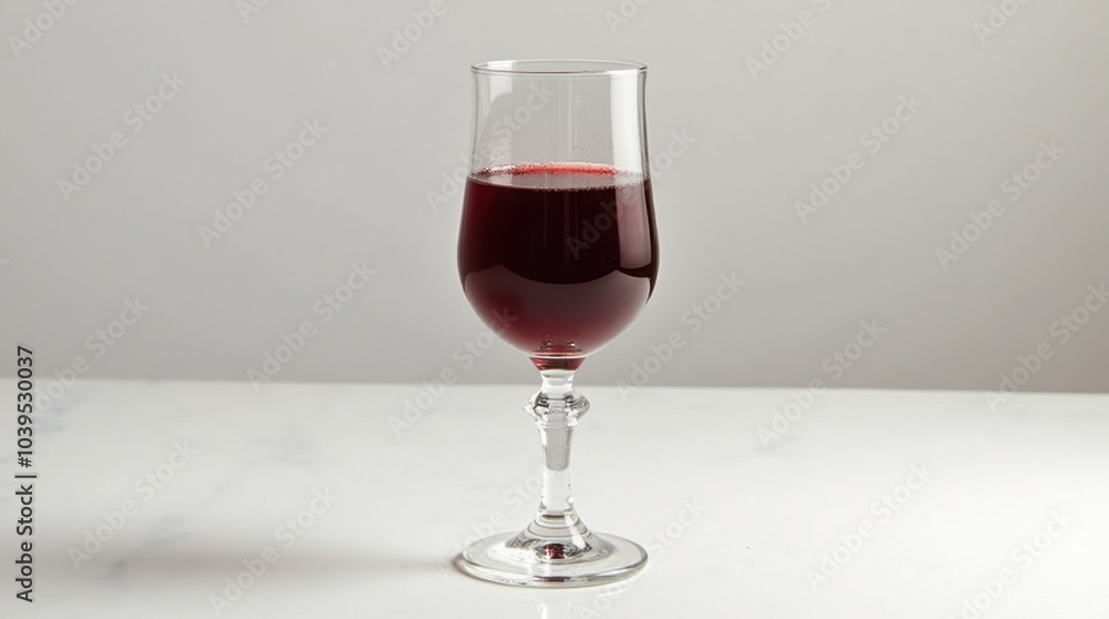 A stunning crystal goblet filled with deep red wine, reflecting light beautifully. The goblet is elegantly placed on a smooth surface, enhancing its intricate design and the rich color of the wine. A stunning crystal goblet filled with deep red wine, reflecting light beautifully. The goblet is elegantly placed on a smooth surface, enhancing its intricate design and the rich color of the wine.
