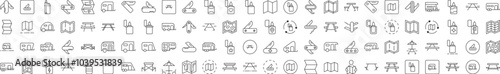 Beach, Umbrella, Surfing, Lifeline, Summer Rest Editable Strokes Drawn with Thin Line. Collection of Various Design Elements that Can Be Used for Apps, Articles, Web Sites, Social Media