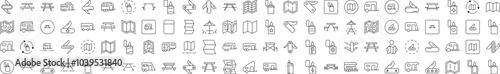 Beach, Umbrella, Surfing, Lifeline, Summer Rest Pictograms Drawn with Thin Line. Collection of Various Design Elements that Can Be Used for Apps, Articles, Web Sites, Social Media