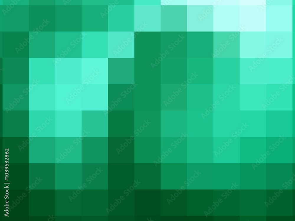 Mosaic pattern and repeating square shapes in green color. Mosaic pattern and repeating square shapes in green color.