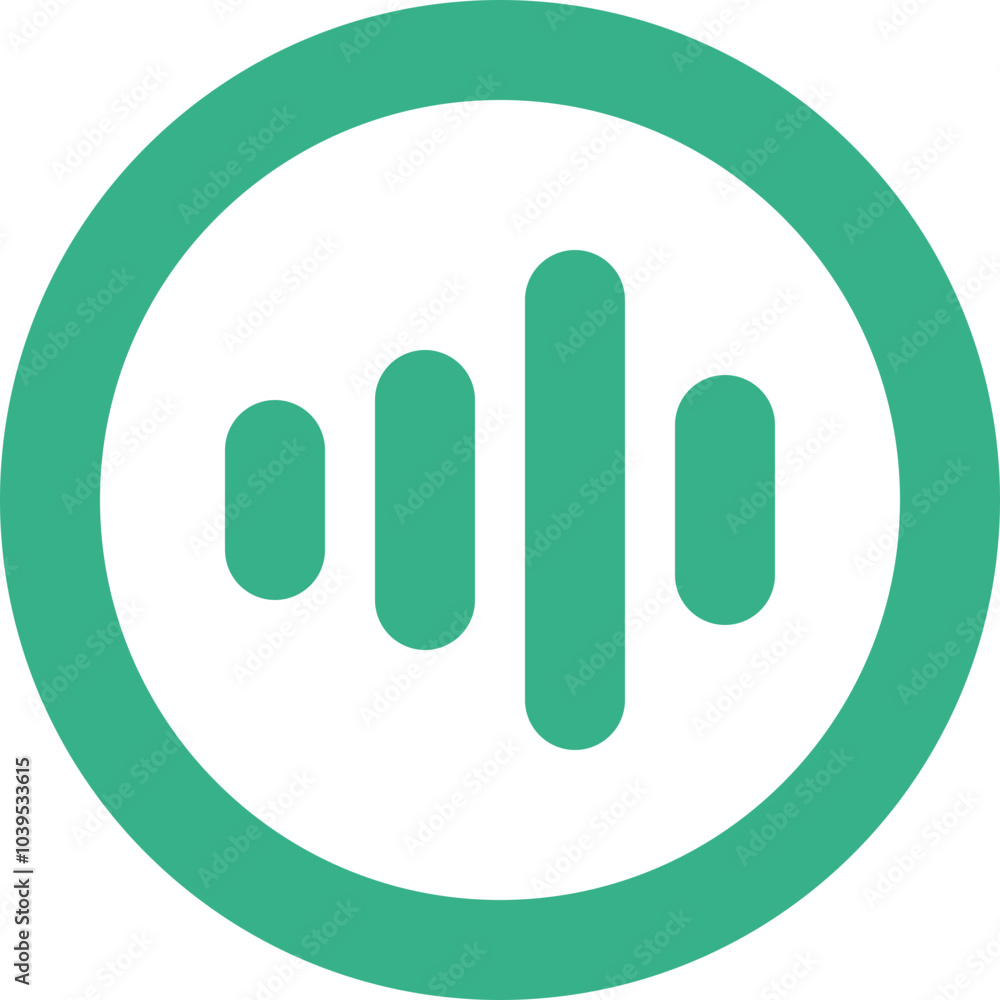 Circle Waveform Lines icon logo design Circle Waveform Lines icon logo design
