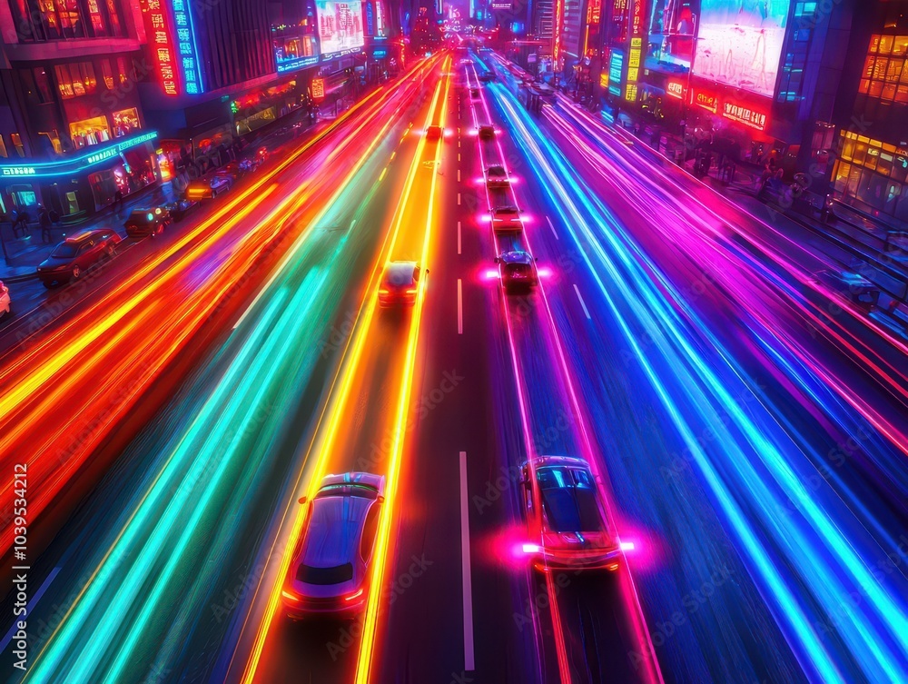 Vibrant urban landscape showcasing the power of 5G wireless technology in a bustling city environment. Vibrant urban landscape showcasing the power of 5G wireless technology in a bustling city environment.