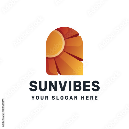 Sun logo gradient colorful vector icon illustration