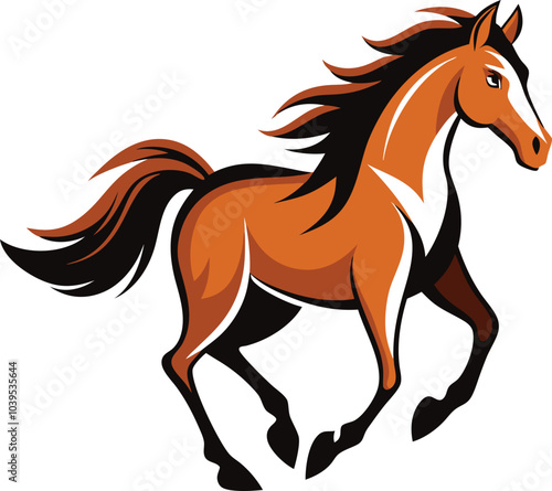 Majestic Chestnut Stallion in Motion 