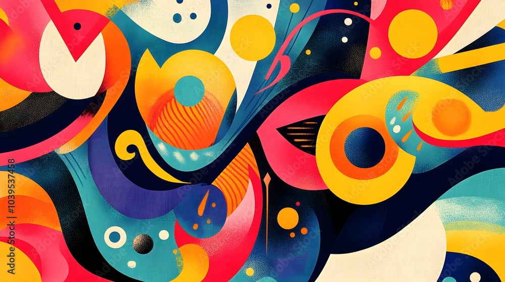Naklejka premium Abstract Colorful Geometric Shapes Design