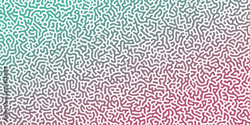 Abstract Reaction-diffusion Turing pattern natural texture green gradient color scheme. Linear design with biological algorithm psychedelic background. Reaction-diffusion or truing patter