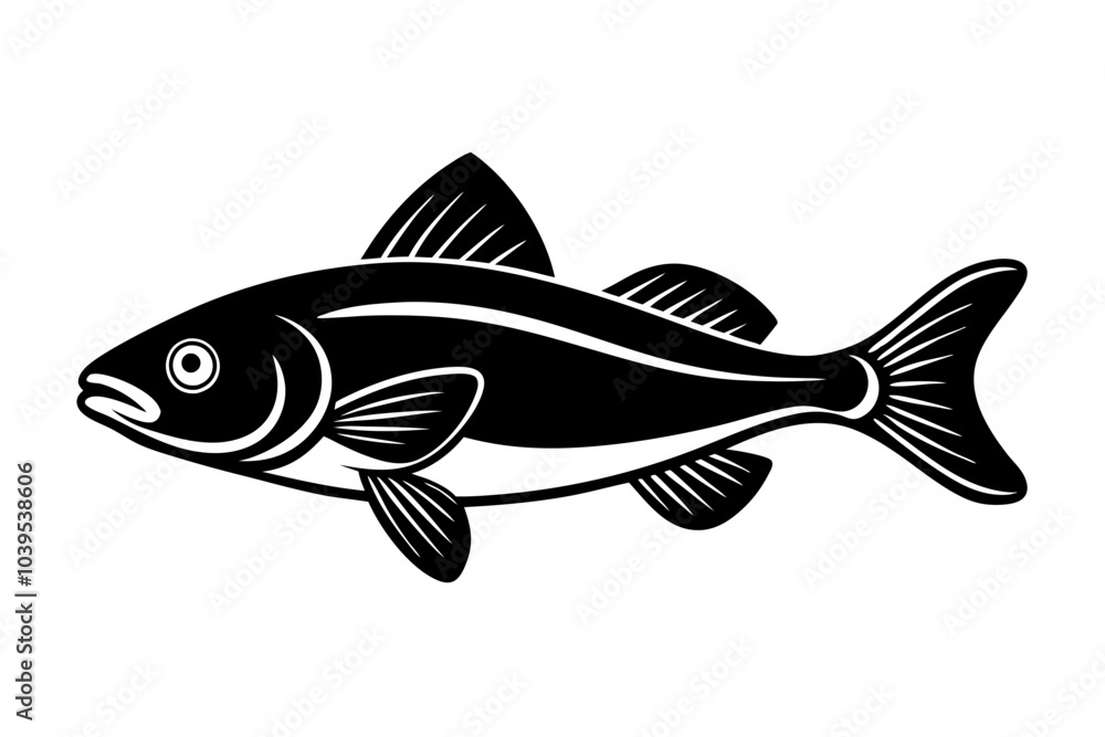 Creative Cute Fish line art vector design with a white background Creative Cute Fish line art vector design with a white background