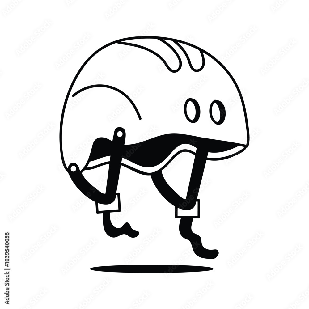 A hand drawn icon of cycling helmet, ready to use vector A hand drawn icon of cycling helmet, ready to use vector