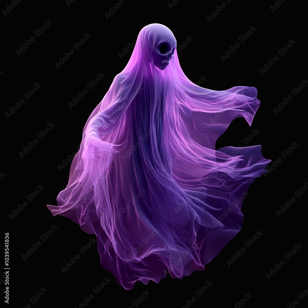 Creepy Neon ghost. Creepy neon ghost on dark background. Halloween mascot. AI generated. Creepy Neon ghost. Creepy neon ghost on dark background. Halloween mascot. AI generated.