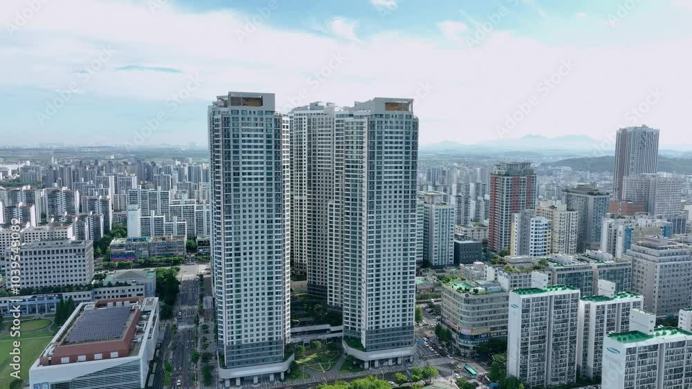 apartment complex in Bucheon City that was shot by aerial apartment complex in Bucheon City that was shot by aerial