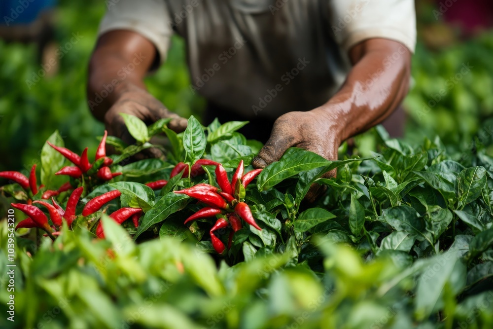 A plant heavily laden with red chili peppers basking in sunlight, signifying the bounty of nature, spice, and warmth integral to vibrant culinary traditions. A plant heavily laden with red chili peppers basking in sunlight, signifying the bounty of nature, spice, and warmth integral to vibrant culinary traditions.