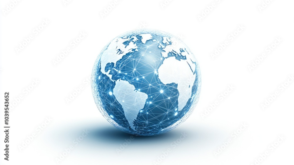 High Quality Globe Surrounded by Digital Connections High Quality Globe Surrounded by Digital Connections