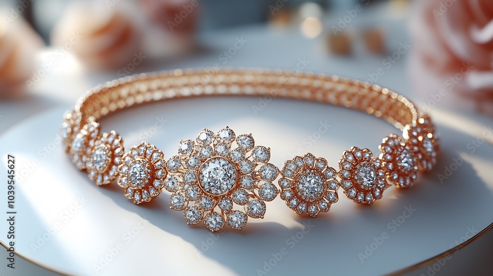 Detailed 3D gold jewelry set featuring necklace and diamond earrings displayed on a white background for a stunning and luxurious visual effect Detailed 3D gold jewelry set featuring necklace and diamond earrings displayed on a white background for a stunning and luxurious visual effect