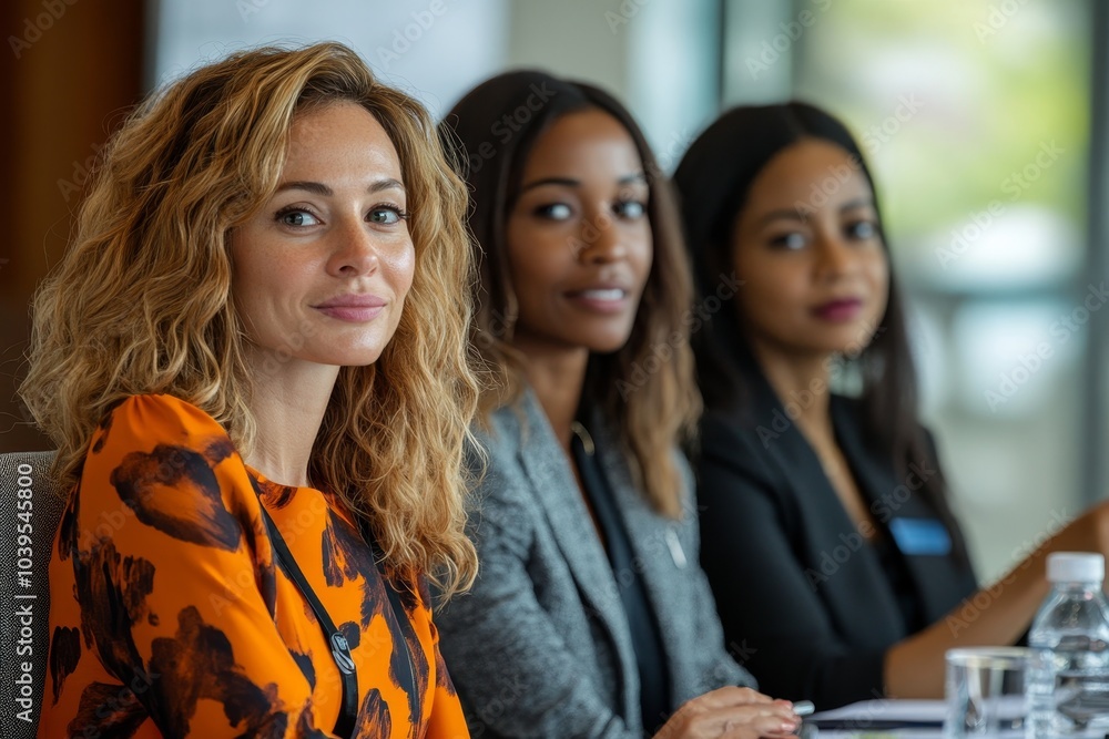 Diverse businesswomen having a discussion during a conference meeting, Generative AI Diverse businesswomen having a discussion during a conference meeting, Generative AI