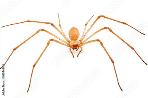 Daddy Long Leg. Father Spider with Long Legs in Isolated White Studio Background