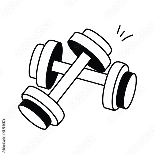 Modern icon of dumbbells, weightlifting tool vector