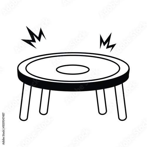 A modern hand drawn icon of trampoline