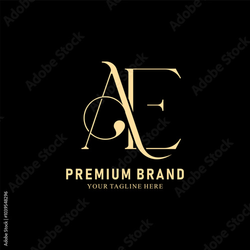 Modern Creative AE Logo Design. icon initial Based Monogram and Letters in Luxury vector