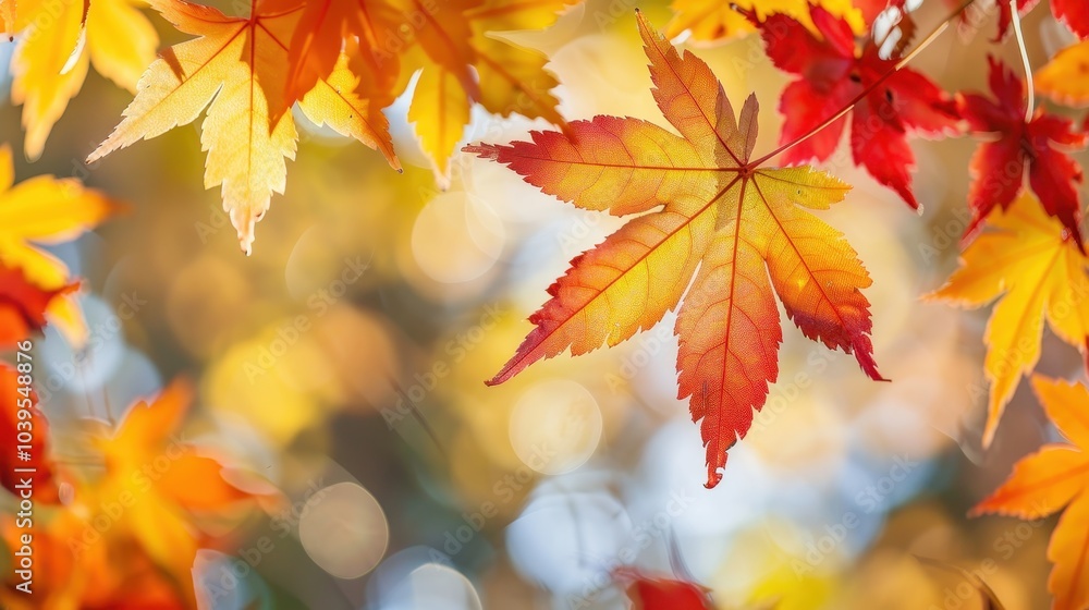 Vibrant Maple Leaves Close-Up in Autumn Colors Vibrant Maple Leaves Close-Up in Autumn Colors
