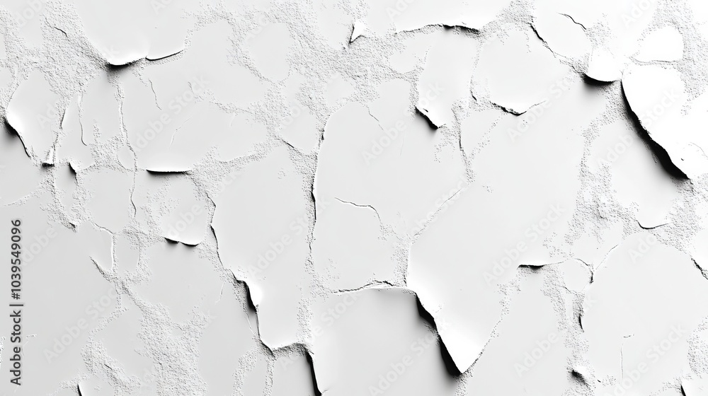 Fototapeta premium A tight shot of a wall with white paint curling and flaking at its edges