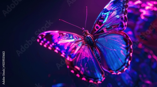 Wallpaper Mural Neon Butterfly Torontodigital.ca