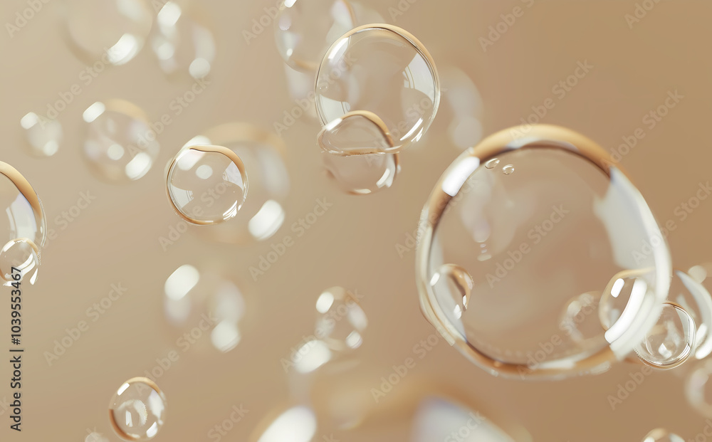 Fototapeta premium Water droplets and bubbles