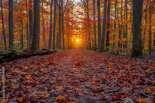 the sun is shining through the trees in the forest