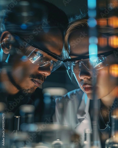 Two people creating sustainable technologies