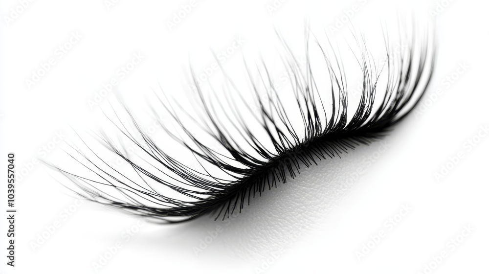 Obraz premium A tight shot of a monochrome image showcasing lengthy, thin black and white lashes