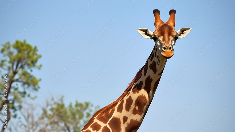 Naklejka premium Giraffe Looking at Camera,