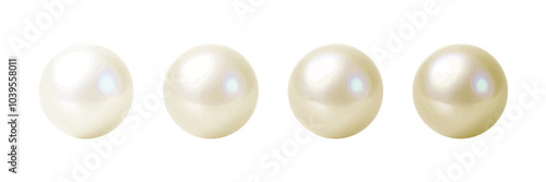 Elegant ivory pearl spheres with a glossy finish, perfect for luxury designs.