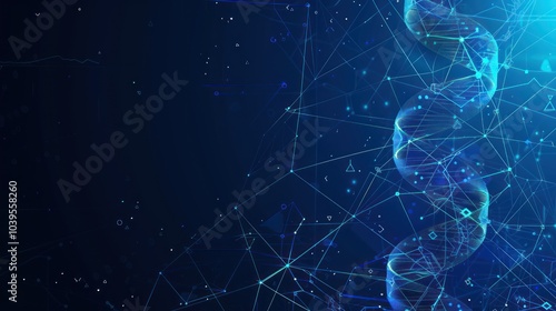 Wallpaper Mural Digital DNA Helix on Abstract Geometric Network Torontodigital.ca