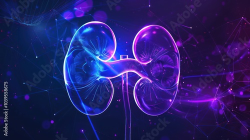 Wallpaper Mural Abstract Representation of Kidneys in a Digital Network Torontodigital.ca