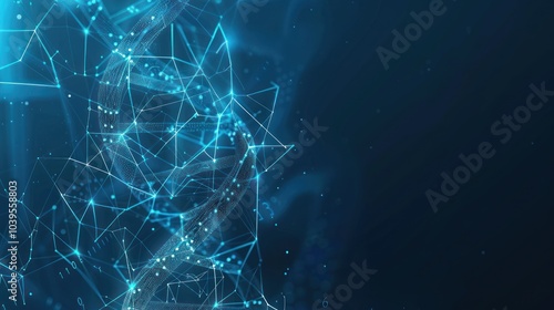 Wallpaper Mural Abstract DNA Double Helix with Blue Glowing Lines Torontodigital.ca